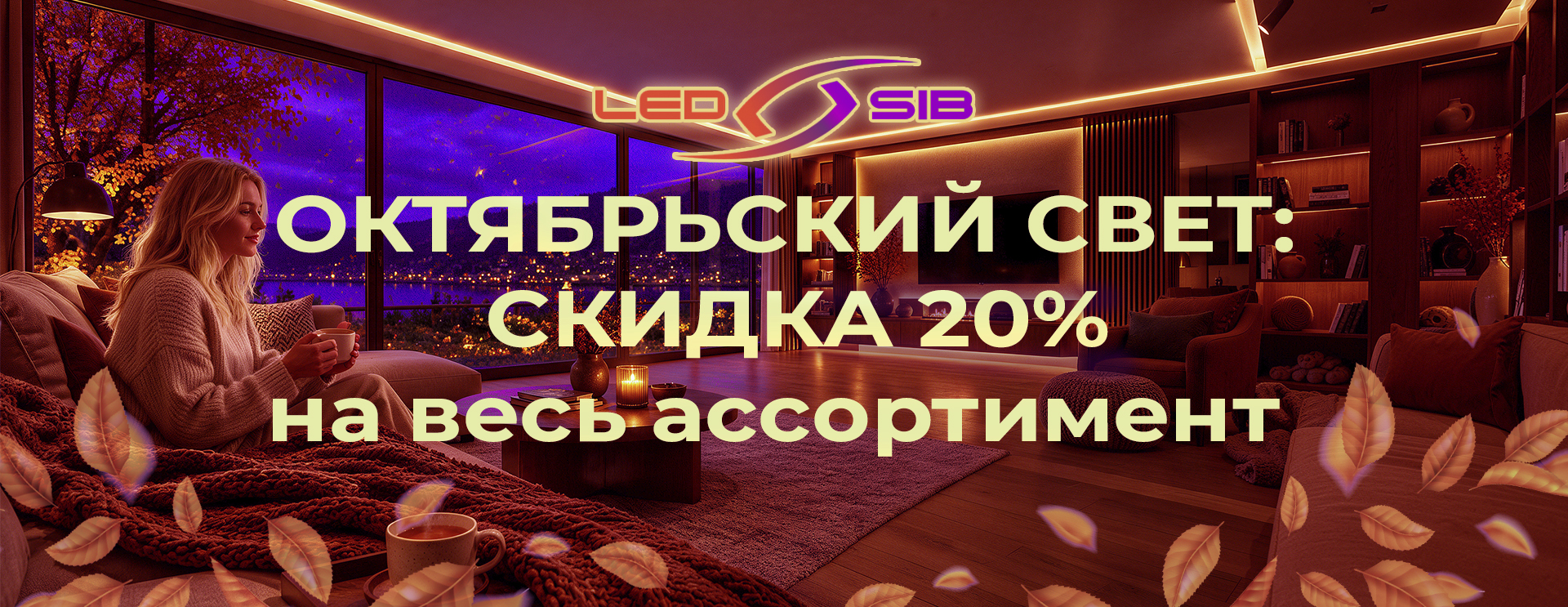 Октябрьский свет: скидка 20% на весь ассортимент