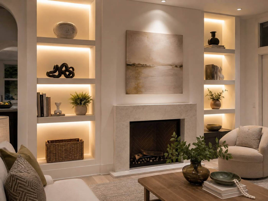 Светодиодная подсветка полок и ниш в интерьере