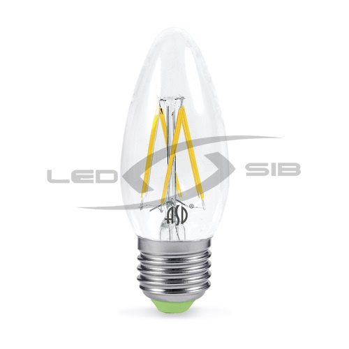 Лампа сд LED-СВЕЧА-deco 7W 230V Е27 630Lm прозрачная IN HOME
