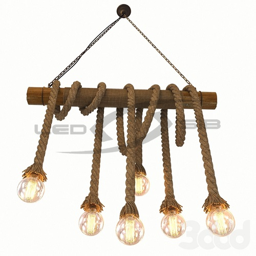 подвесной светильник бамбук+ канат e27*6 d800*h500 Подвесной светильник бамбук+ канат E27*6 D800*H500