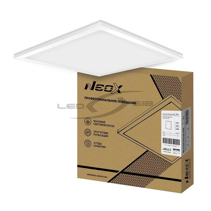 Панель сд ДВО-02 4040-ОПАЛ 40W 230V  595х595х25 NEOX