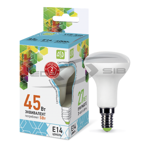 лампа сд led-r50-standard 5.0w 230v е14 450lm Лампа сд LED-R50-standard 5.0W 230V Е14 450Lm