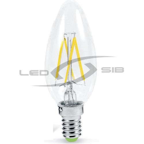 Лампа светодиодная LS свеча прозрачная PREMIUM Е14 6W