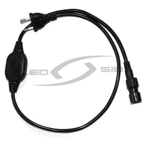 Сетевой шнур LS с вилкой и диодным мостом для дюралайта 3 жилы 13мм  85см. (круглый) IP67 