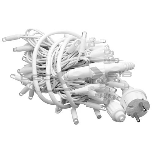 Гирлянда LED нить LS 10м 24V MAX 8W 100 led IP65 провод белый каучук 3,3мм.стыкуется (без блока)