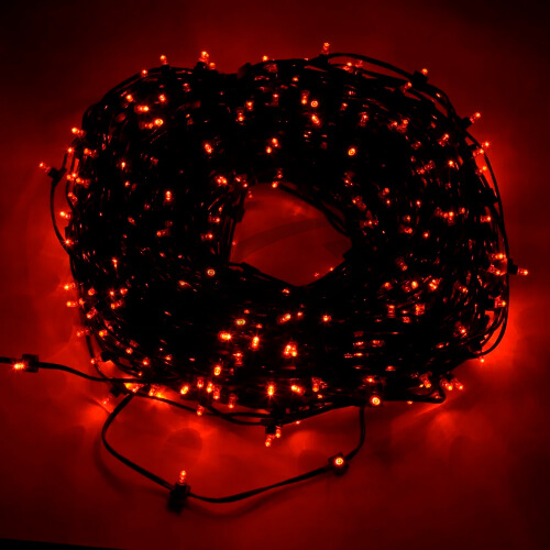 Клип-лайт светодиодный LS FLASH, катушка 100 м MAX 130W шаг 15 см 12V ,провод т.зелёный 666 LED IP65