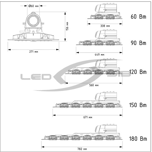 консольный уличный сд светильник zeus дку09-60-001 6000 лм Консольный уличный сд светильник ZEUS ДКУ09-60-001 6000 Лм