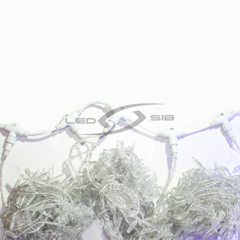 Клип-лайт светодиодный LS 5 лучей по 20 метров MAX 150W 220V IP65 провод прозрачный 1000LED (flash)