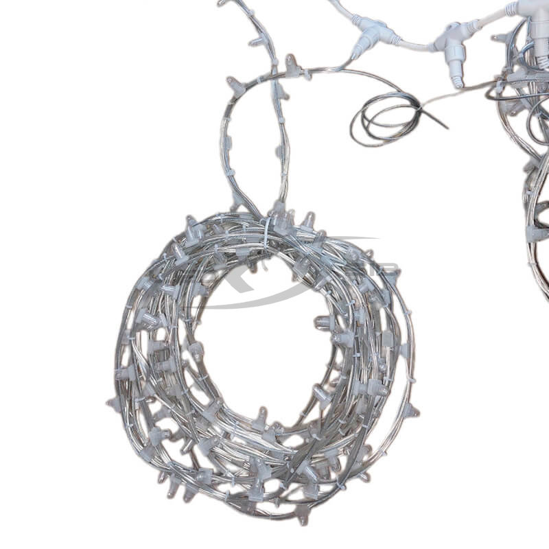 Занавес светодиодный на металл. тросе 3,5 Ш*12,85 В м, 12V 4 блока IP67, 28 нитей, 4816 LED IP65