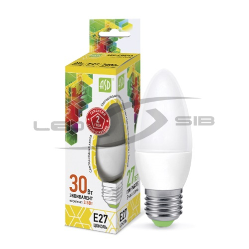 Лампа сд LED-СВЕЧА-standard  3.5W 230V Е27 320Lm
