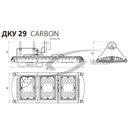 консольный уличный сд светильник дку 29-80 carbon 76вт 387мм Консольный уличный сд светильник ДКУ 29-80 CARBON 76Вт 387мм