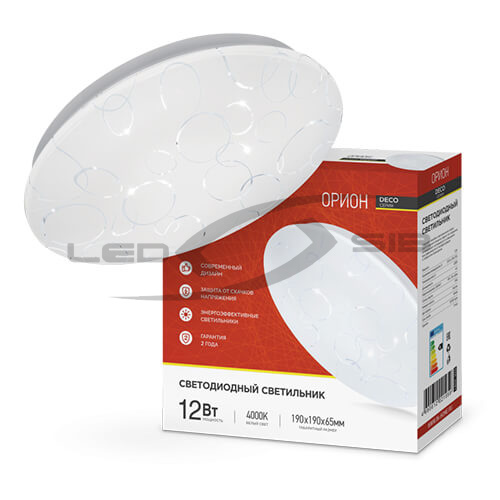 Светильник cд DECO 12W 4000К 780Lm 190х65мм ОРИОН IN HOME