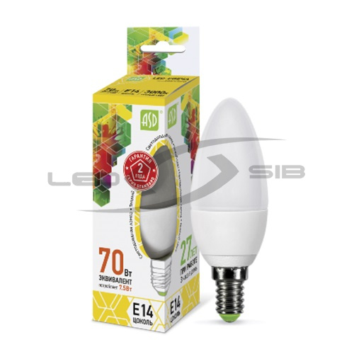 Лампа сд LED-СВЕЧА-standard  7.5W 230V Е14 675Lm