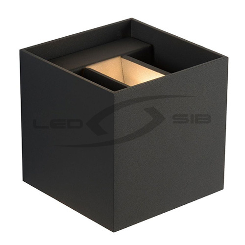Светильник LS настенный двухсторонний 2*3W 100x100x100mm IP65 (черный корпус)