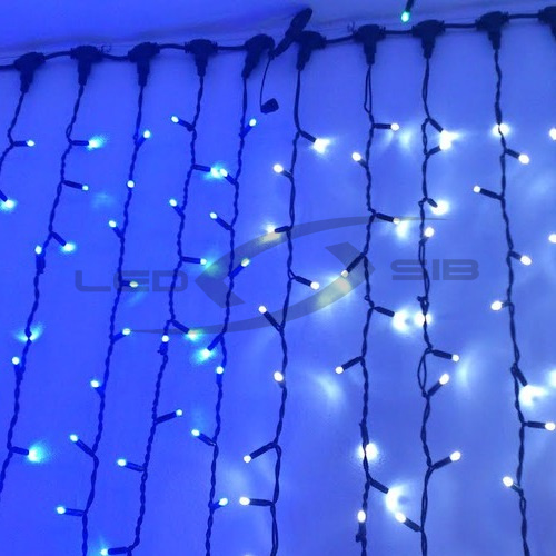 Гирлянда (световая завеса) LS LED 2х1,5м IP54 провод черный, каучук