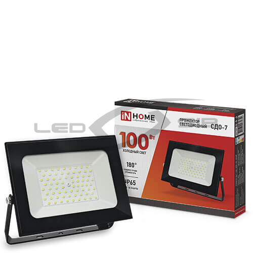 Прожектор сд СДО-07- 100Вт 230В IP65 черный IN HOME