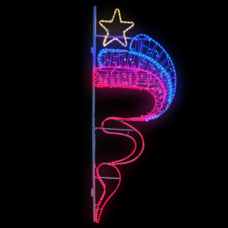 Светодиодная консоль "Триколор и звезда" LS, высота 2000 мм, ширина 800 мм IP65 12/220 V