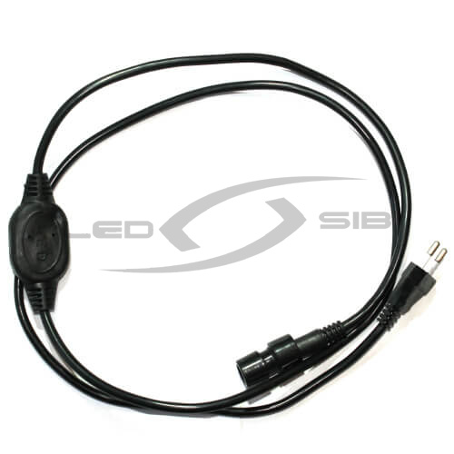 Сетевой шнур LS с вилкой и диодным мостом для дюралайта 2 жилы 13мм (круглый 1,5 м) IP67