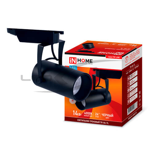 Светильник сд трековый TR-06-TL 14W 4000K 1400Lm IP40 24 град. черный серии TOP-LINE IN HOME