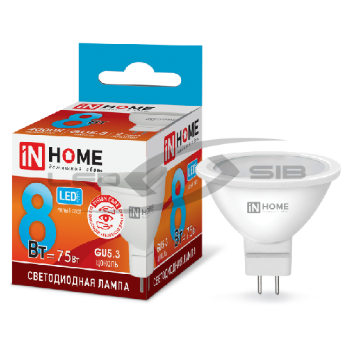 Лампа сд LED-JCDR-VC 8W 230V GU5.3 720Lm IN HOME