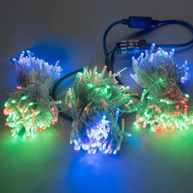 Клип-лайт светодиодный LS 3 луча по 20 метров max 15W 24V IP55 питание IP67 300 LED (прозрач провод)