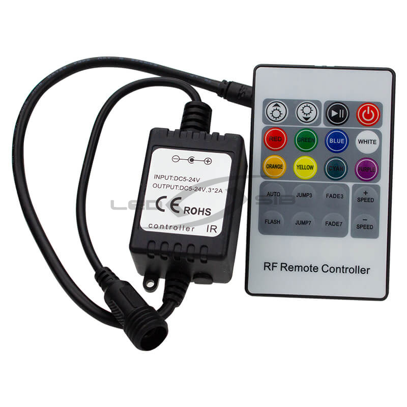 Контроллер LS RGB 12-24V 72-144W 6 ампер RF пульт 24 кнопки IP 65