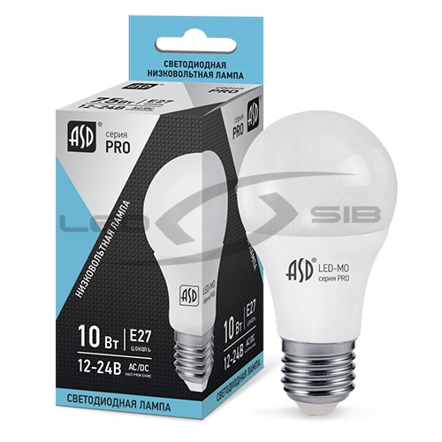 Лампа сд низковольтная LED-MO-12/24V-PRO 10W 12-24V Е27 4000К 800Lm IN HOME