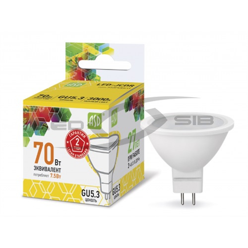 Лампа сд LED-JCDR-standard 7.5W 230V GU5.3 675Lm