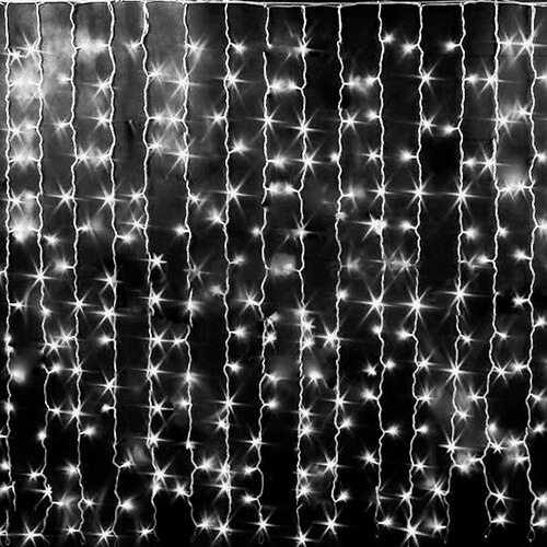 Гирлянда Световой дождь LS 2х6 м 672 LED, IP65 белый провод PVC 2,3мм 220V, 45 W (стыкуется до 4 шту