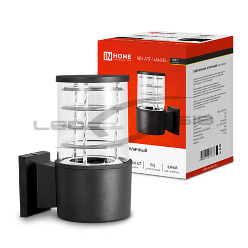 Светильник уличный односторонний НБУ ART-1хA60 алюминиевый под лампу 1хA60 E27 230B  серии CITY IP65